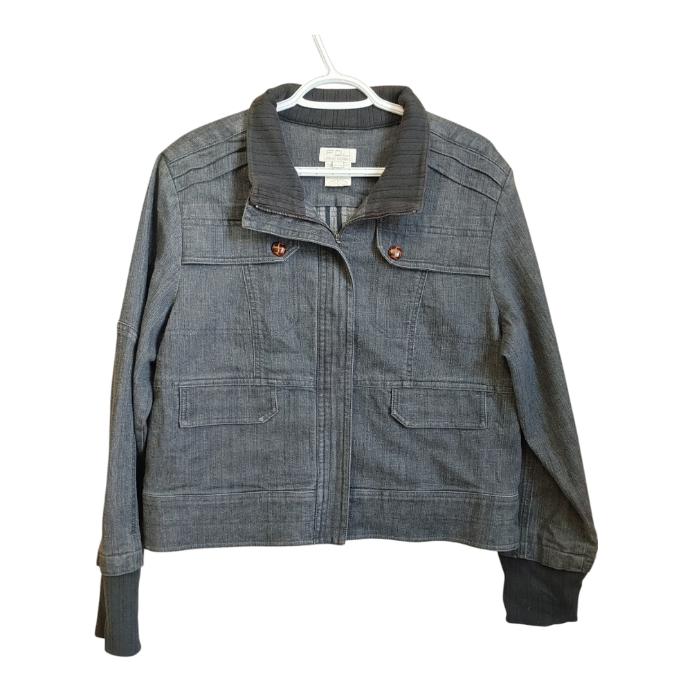 Vintage FDJ Blue Jean Jacket with Boxy Silhouette and Standard Collar
